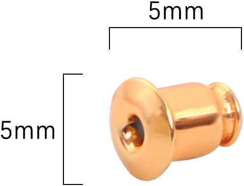 18K Gold Plated Bullet Earring Backstops 5x5mm 200pcs for Replacement DIY Jewelry Making Findings