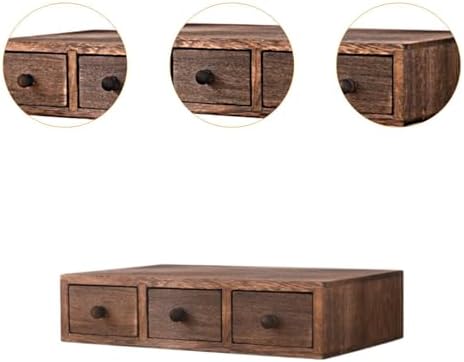 Wood Desktop Organizer Office Supplies Organizer with Drawer Versatile Cosmetic Organizer for Sticky Notes Stamps Paper Clips, 3 Drawer - Image 4
