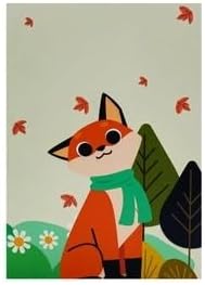 ETA Autumn Fox 3D Pop-Up Greeting Card – Fall Themed Card with Pumpkins & Leaves – Cute Woodland Animal Pop-Up Card for Kids, Adults, Birthdays, Thanksgiving, A41