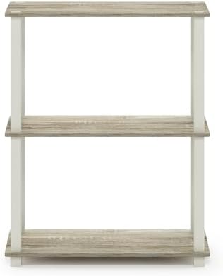 Furinno TURN-S-TUBE Storage Shelves, 3-Tier Book Shelf, Corner Shelf, Toolless Open Shelves, for Organization and Storage, Living Room, Garage, Home Office, Sonoma Oak - Image 5
