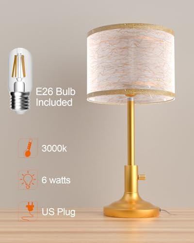 Lightdot Mid Century Table LampVintage Gold Dimmable Table Lamp - Image 6