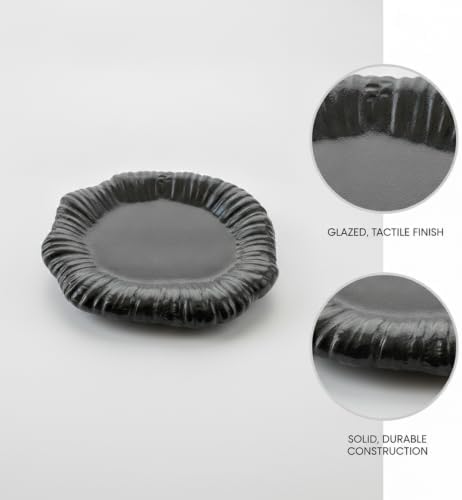 Glazed Ceramic Catchall Tray for Jewelry & Keys, Modern Round Vanity Dish for Nightstand, Entryway, or Bathroom Counter (1 Pack) - Image 6