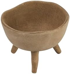 Creative Co-Op Boho Terracotta Footed Planter with Organic Edge, Matte Taupe by Unknown