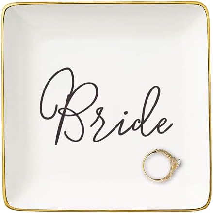 NZY Bride Gifts-Future Mrs Gifts-Engagement Gift-Bridal Shower Gifts for Her-Bachelorette Party Gifts for Bride-Wedding Gifts for Bride-Ceramic Jewelry Tray Trinket Holder Ring Dish by NZY