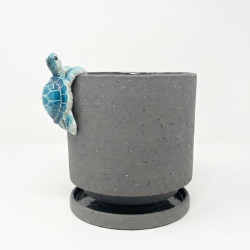 Nihow Ceramic Plant Pot with Cute Resin Figure for Idoor Plants, 5.75 Inch by Nihow
