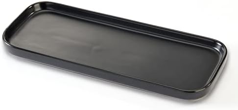 Ceramic Bathroom Tray,Kitchen Sink Organizer Tray,Cosmetics Holder (Black) by CosyCorner
