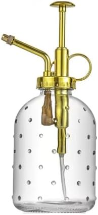 Retro Glass Plant Mister Bottle,Vintage Plant Spritzer Spray Bottle for Succulents,Indoor Watering Can with Detachable Nozzle(Gold 350ml) by Unknown