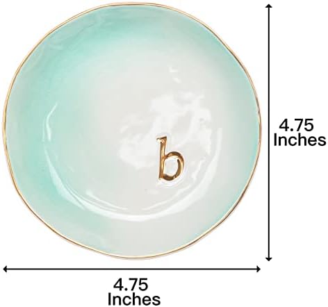 COLLECTIVE HOME - Ceramic Jewelry Tray, Decorative Trinket Dish for Rings Earrings Necklaces Bracelet Watch Keys, Birthday Mother's Day Christmas Gift for Women, 4.75", Colored Surface (B) - Image 2