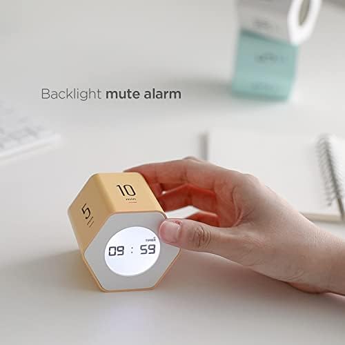 mooas Multi-Hexagon Clock Timer, Cube, Backlight, Countup/Down (Yellow) - Image 5