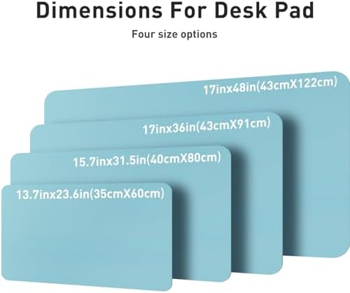 Aothia Large PU Leather Desk Pad Protector – Non-Slip Mouse Pad & Writing Mat for Office/Home, Waterproof, Easy to Clean (31.5" x 15.7", Blue Topaz) - Image 3