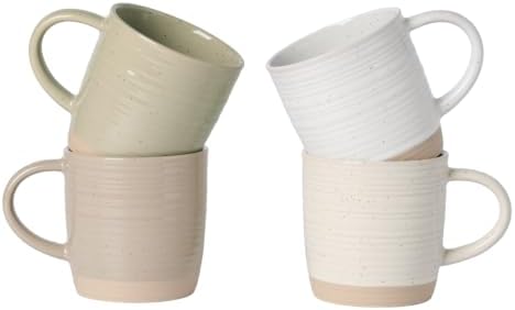 famiware Coffee Mugs Set of 4, 13 oz Mug Set, Ceramic Cup Set with Handle by Famiware