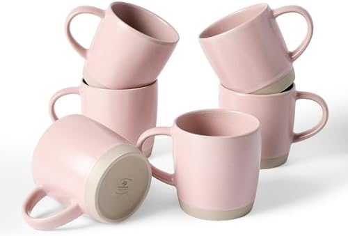 famiware Coffee Mugs Set of 6, Milkyway 13 oz Ceramic Cup Set with Handle by Famiware