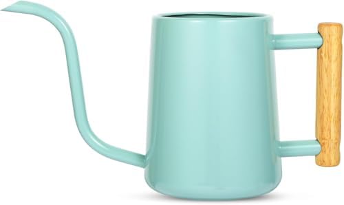 Watering Can Indoor Plants, 35 oz/1000 ml Metal Stainless Steel Watering Can Pot with Long Spout for Indoor House Plants Bonsai Outdoor Garden Flower Decorative (Green by Unknown