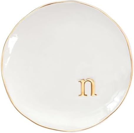 COLLECTIVE HOME - Ceramic Jewelry Tray, Decorative Trinket Dish for Rings Earrings Necklaces Bracelet Watch Keys, Birthday Mother's Day Christmas Gift for Women, 4.75", Glossy (n) by COLLECTIVEHOME
