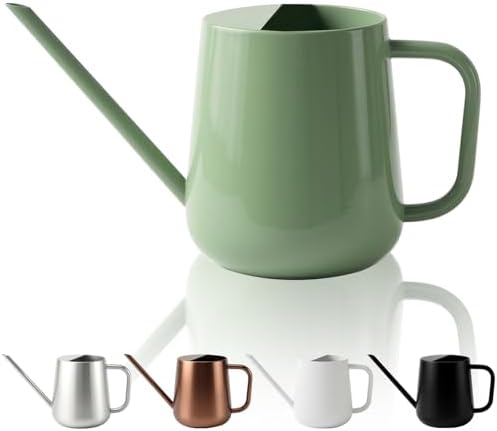 Watering Can for Indoor & Outdoor Plants, 35 oz/1000ml Watering Can with Metal Handle, Stainless Steel Garden Long Spout Watering Pot for Indoor House Plants Bonsai Flower Decorative by Chemlliy