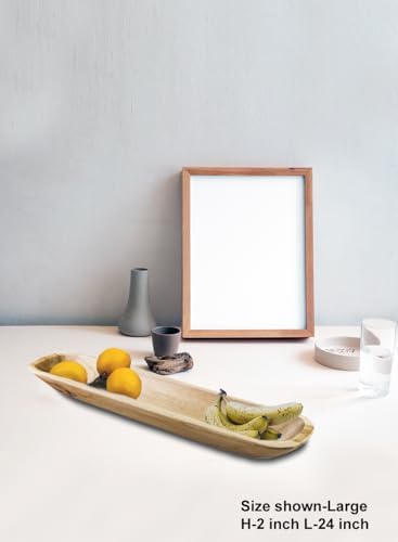 Serene Spaces Living Rectangular Natural Wood Tray – Elegant Centerpiece & Versatile Organizer for Home, Office, Event Decor, 24" Long & 5.5" Wide - Image 2