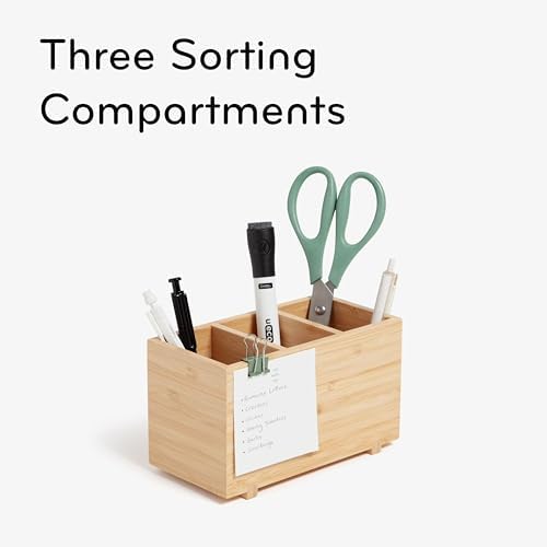 Zen Desktop Organizer, 7" x 3.5" x 4.2", Bamboo, Made of Natural Materials - Image 6