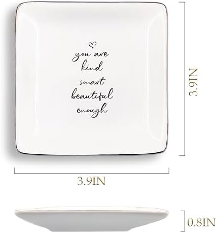 Inspirational Gifts Jewelry Tray, Positive Affirmation Encouragement Gifts Ceramic Jewelry Dish Tray for Rings & Earring for Women, You Are Motivational Ring Trinket Dish for Women - Image 6