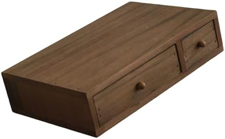 Wood Desk Box with Multiple Compartments Practical Wooden Desktop Organiser for Bookshelf or Countertop Display Wooden Offices Planner by Unknown