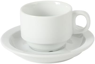 Gibson Home Gracious Dining 3-Ounce Espresso Cups Set of 4, Small Stackable Coffee Cups with 4 Saucers, Metal Stand, Ceramic Demitasse Mugs, Espresso Accessories for Machine - Image 6