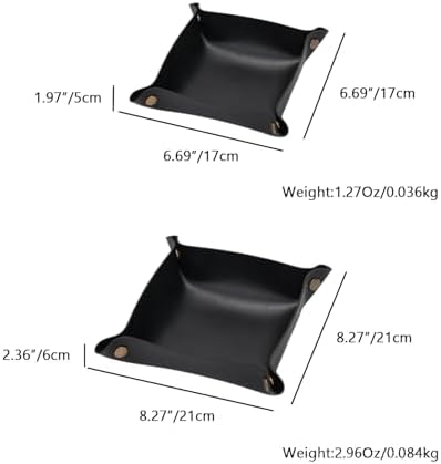 Canvas Storage Tray Cotton Key Catchall Stylish Organizer for Small Items Lightweight Design (Black,Small) - Image 2