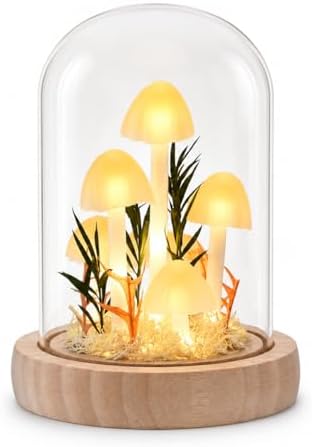 QUELIEN Mushroom Lamp,Mothers Day Mom Gifts for Mom,Light Up Mushroom in Glass Dome,Birthday Party Decorations,Ideal Birthday Gift,GirlfriendGift by QUELIEN