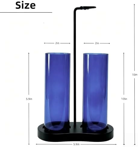 Blue Glass Incense Holder, Incense Burner Holder with Ash Catcher & Storage,Hang Upside Down Incense Holder for Sticks (Blue) - Image 2