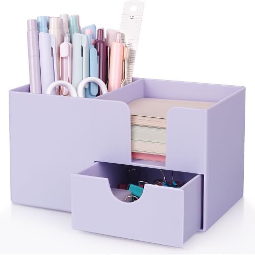 SKYDUE Small Desk Organizer with Sticky Notes Holder,Pen Holder for Deskc by SKYDUE