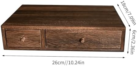 Sturdy Wood Multiple Compartment Storage Tray for Tidying Workspaces Wood Desktop Planner - Image 3