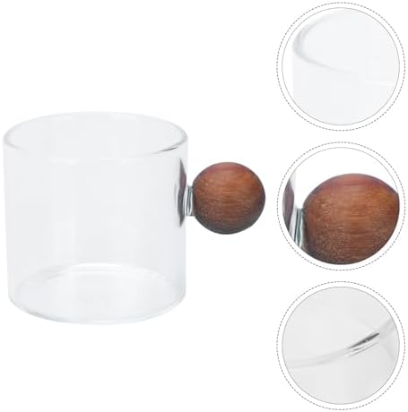 Toyvian 200ml High Borosilicate Glass Cup with Wooden Handle - Image 7