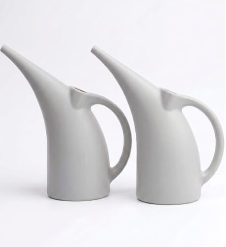 2 Pack Watering Can 1/2 Gallon - Small Watering Can for Indoor Plants - Outdoor Watering Can - Gray Plant Waterer - Plastic Watering Can for Garden by KOOLPRODUCTS