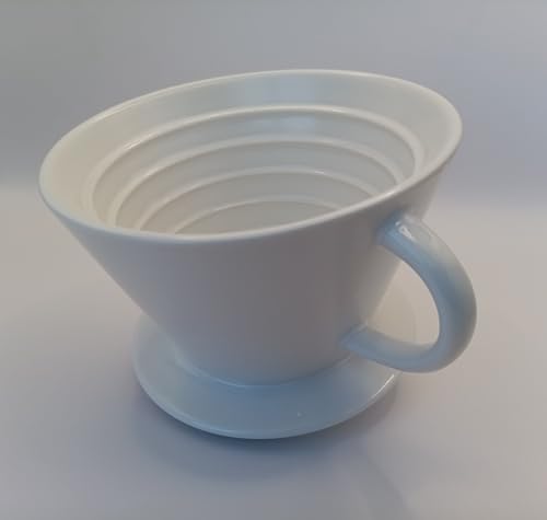 flat-bottom ceramic pour-over coffee dripper. - Image 5