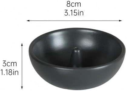 Incense Holder Modern Minimalist Circular Incense Stick Burner for Cones or Sticks for Yoga & Meditation, Enhance Atmosphere,Ceramic Ash Catcher Black - Image 7