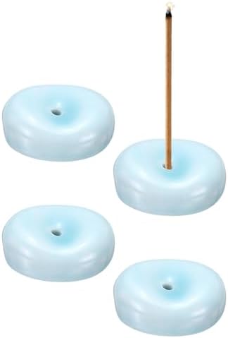 uxcell 4Pcs Ceramic Incense Holder Stick Incense Burner Holder Sky Blue by uxcell