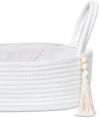 ABenkle Small Storage Basket, Jute Rope Woven Toilet Paper Tray Organizer for Toilet Tank Top, Boho Bathroom Decor Holder for Shelf Bedroom Living Room -13x6x4 Inches - Image 3