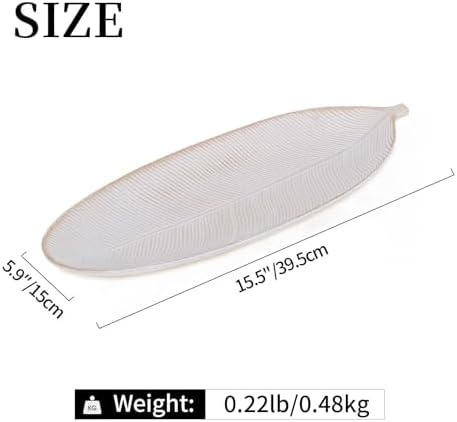 Hanobe Leaf Wooden Decorative Tray, Wood Key Bowl for Entryway Table Decor - Image 4