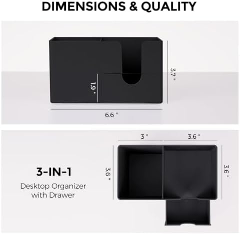 SKYDUE Small Desk Organizer with Sticky Notes Holder,Pen Holder for Desk - Image 5