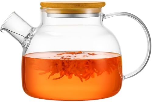 PARACITY Glass Tea Kettle Stovetop, Clear Glass Teapot with Infuser, 34oz by PARACITY