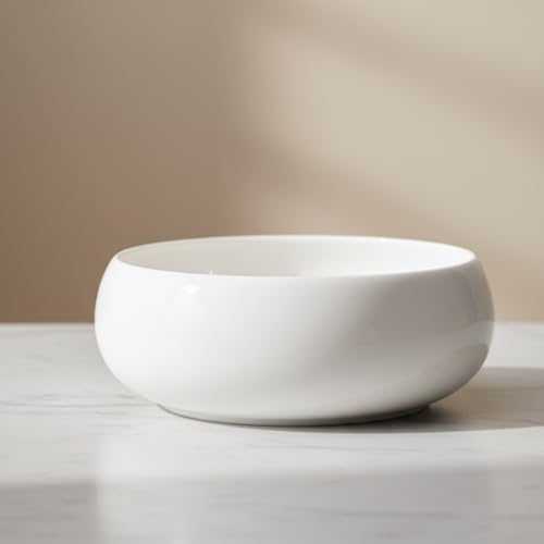 Lotus Bowl, Ceramic Lotus Bowl Planter Shallow Flower Pot for Indoor Outdoor Home Decor, White 6.5 Inch. - Image 4