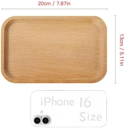Linwnil 6 Pack 8 x 5 Inches Serving Platter Tray, Tray Cheese Plate Rectangular Platter for Fruit, Appetizer, Bread,Rectangular Avoid Sliding and Spilling Food (Wood Trays x 6Pack) - Image 2