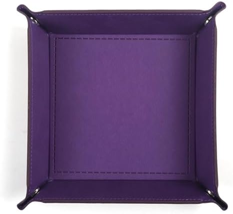 Valet Tray Desktop Storage Organizer – Vegan Leather Catchall Tray Bedside Vanity Tray Nightstand Caddy Holder for Remote Controller, Watch, Keys, Phone, Wallet, Coin, Jewelry, Purple by siduater