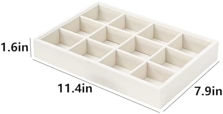 Beige 12Grid Bedside Organizer - Multi-use Holder for Jewelry, Sunglasses, Phone, Watch, Perfume, Lipstick - Nightstand & Desk-top Catchall Tray - Image 6