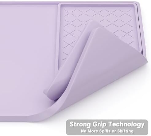 Rnivvi Silicone Coffee Mat, 16" x 24" Waterproof Raised Edge Coffee Bar Mats for Espresso Machine Station Accessories, Heat Resistant Detachable Dish Drying Pad for Kitchen Counter, Dish Rack, Purple - Image 5