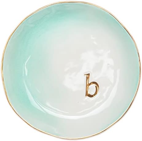 COLLECTIVE HOME - Ceramic Jewelry Tray, Decorative Trinket Dish for Rings Earrings Necklaces Bracelet Watch Keys, Birthday Mother's Day Christmas Gift for Women, 4.75", Colored Surface (B) by COLLECTIVEHOME