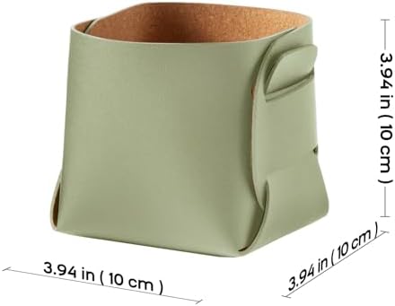 HOMIEAZICOZI 2-Pack Cork Leather Desk Accessories Storage - Pencil Pen Holder - Makeup Brush Holder Organizer - Stylish Addition to Home Decor (Light Green) - Image 3