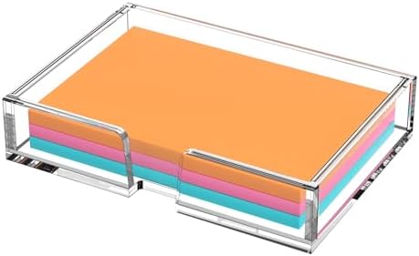BEEGO Sticky Note Organizer - 4x6 in Crystal Clear Acrylic Notepad Holder & Dispenser for Dorm Room Office Desk Organization by beegoofficial
