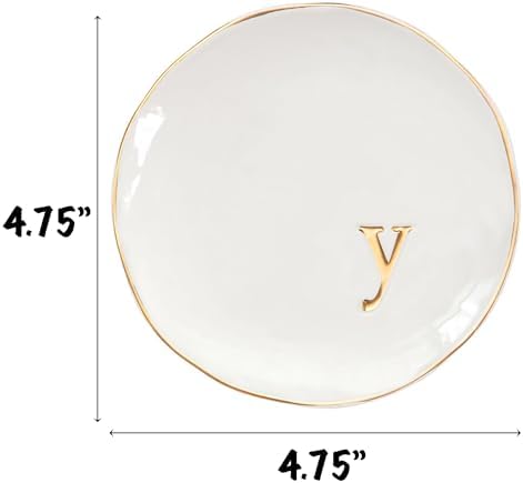 COLLECTIVE HOME - Ceramic Jewelry Tray, Decorative Trinket Dish for Rings Earrings Necklaces Bracelet Watch Keys, Birthday Mother's Day Christmas Gift for Women, 4.75", Glossy (y) - Image 2