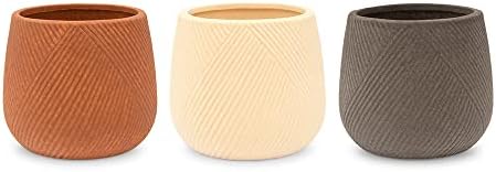 Weddingstar Small Decorative Indoor Ceramic Planters - Neutrals - Set of 3 - Image 2