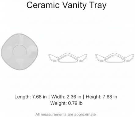 Effortless Catchall Tray for Keys and Jewelry, Irregular Ceramic Bowl with Matte Finish, Modern Nightstand Organizer, 7.7 x 7.7 Inches - Image 7