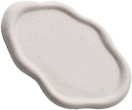 Ceramic Jewelry Tray, Ceramic Jewelry Cloud Plate Decorative Tray Trinket Dish Cute Room Decor for Rings Earrings Necklace Organizer (White Oval) by Unknown